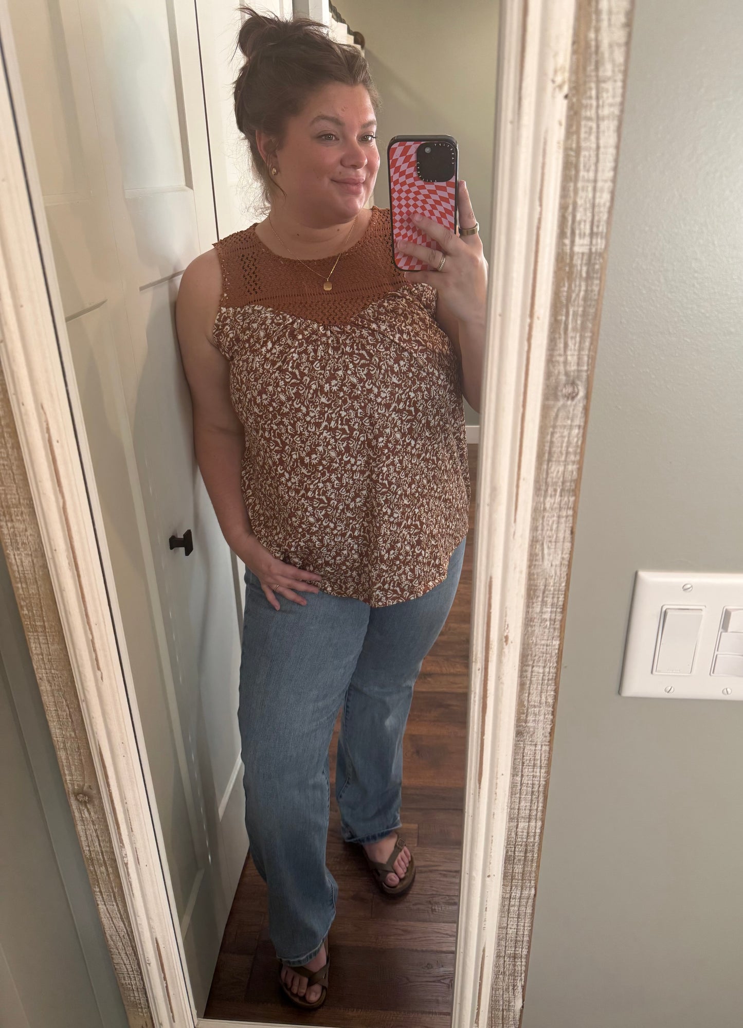 Brown Floral Top
