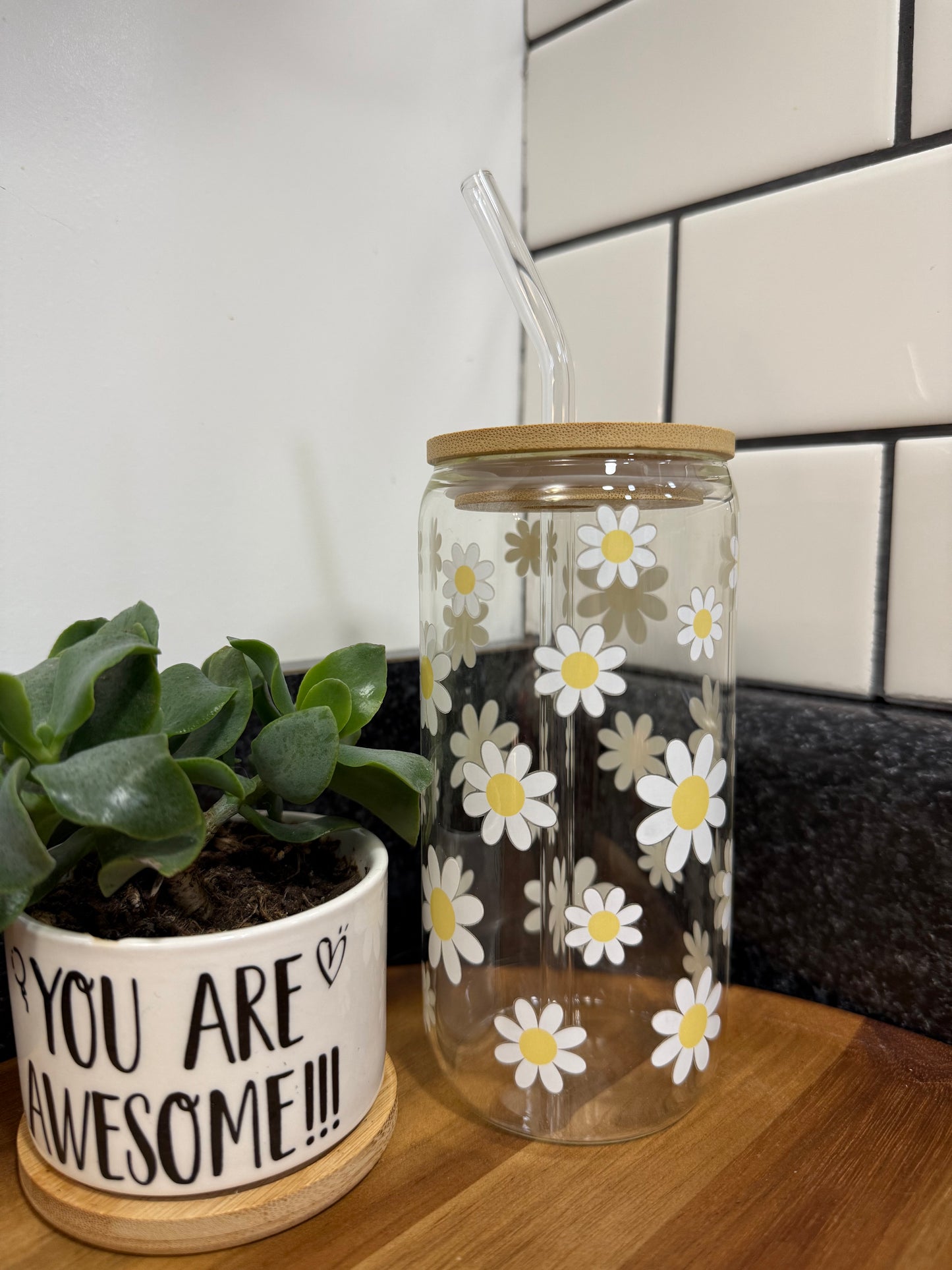 Daisy Glass Tumbler