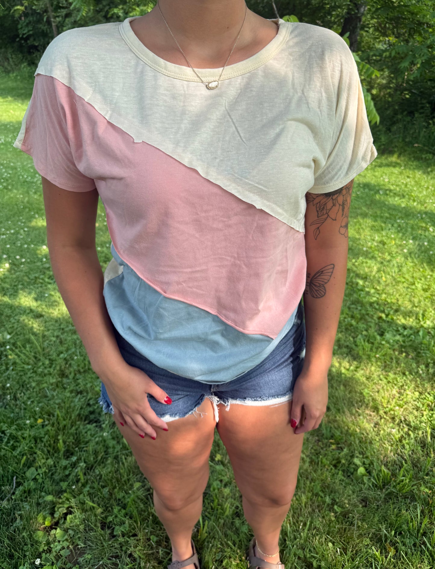 Soft Red, Blue and White Shirt