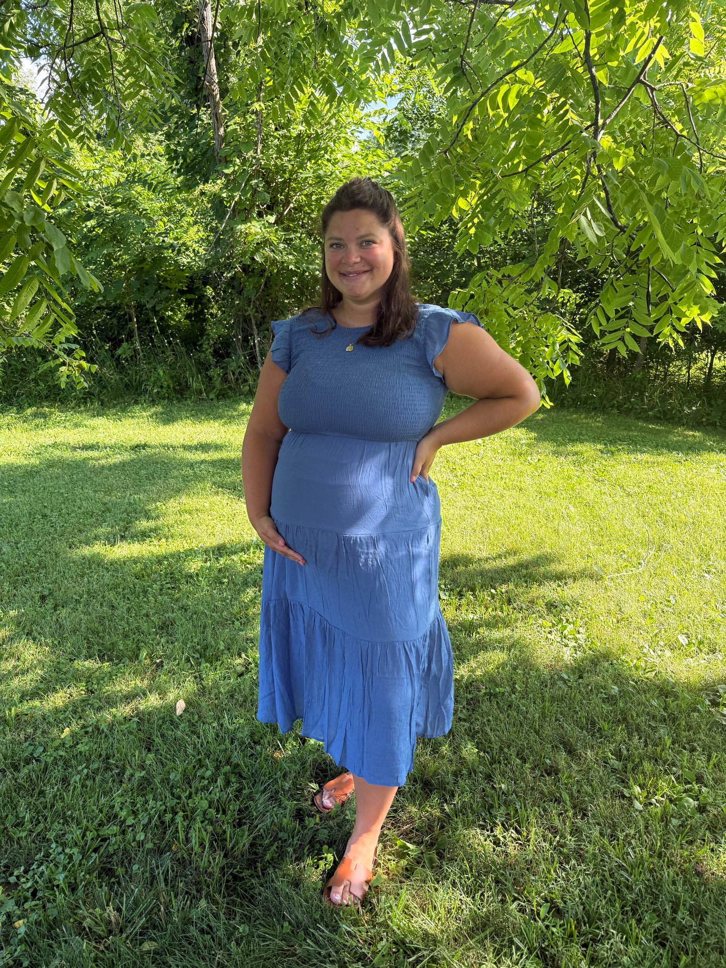 Smocked Tiered Midi Dress