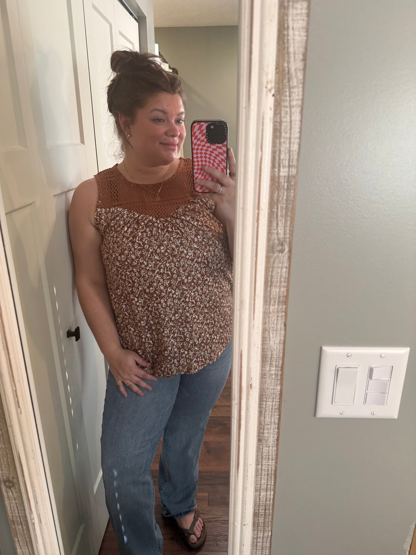 Brown Floral Top