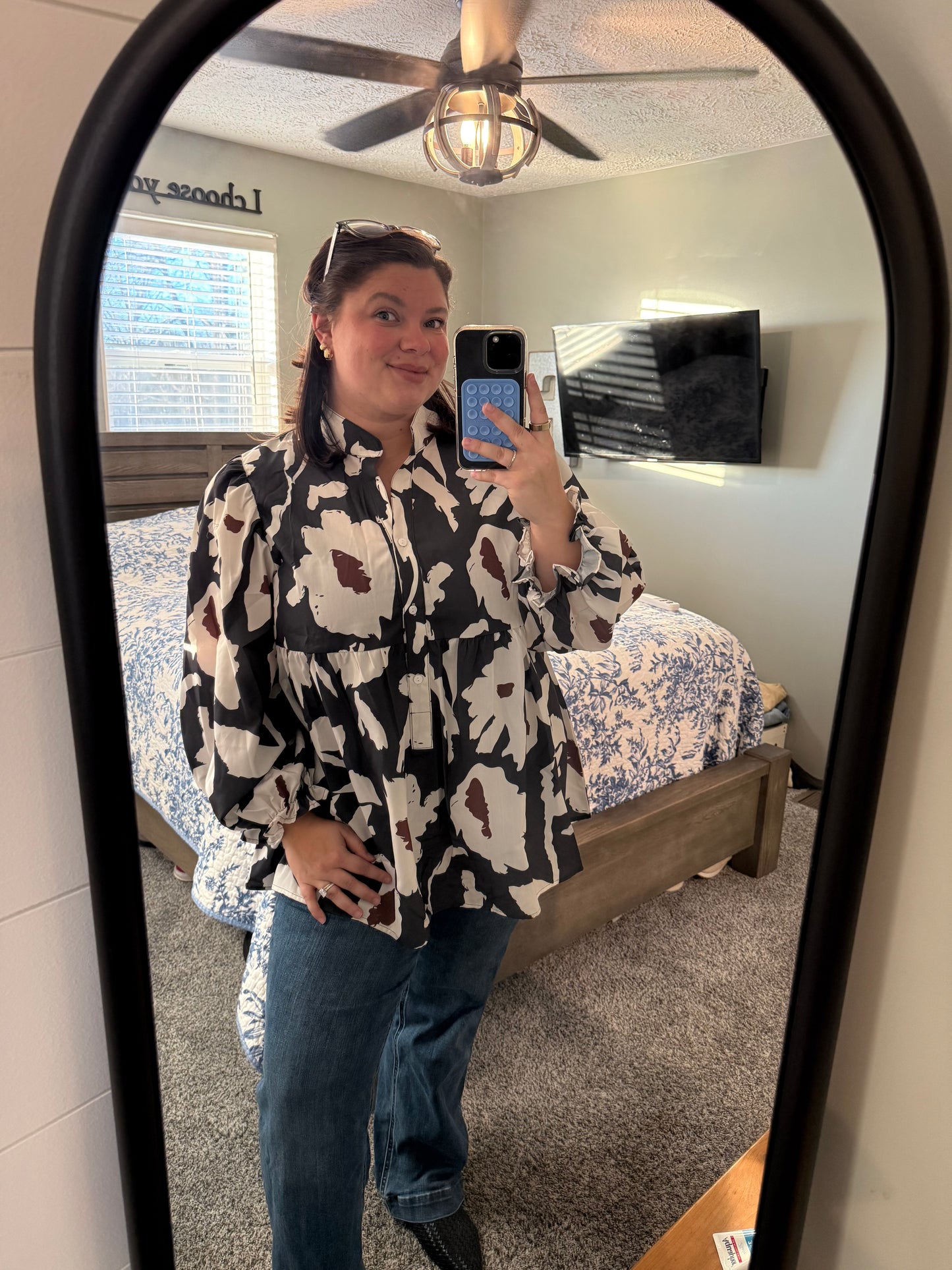 Floral Puff Sleeve Blouse