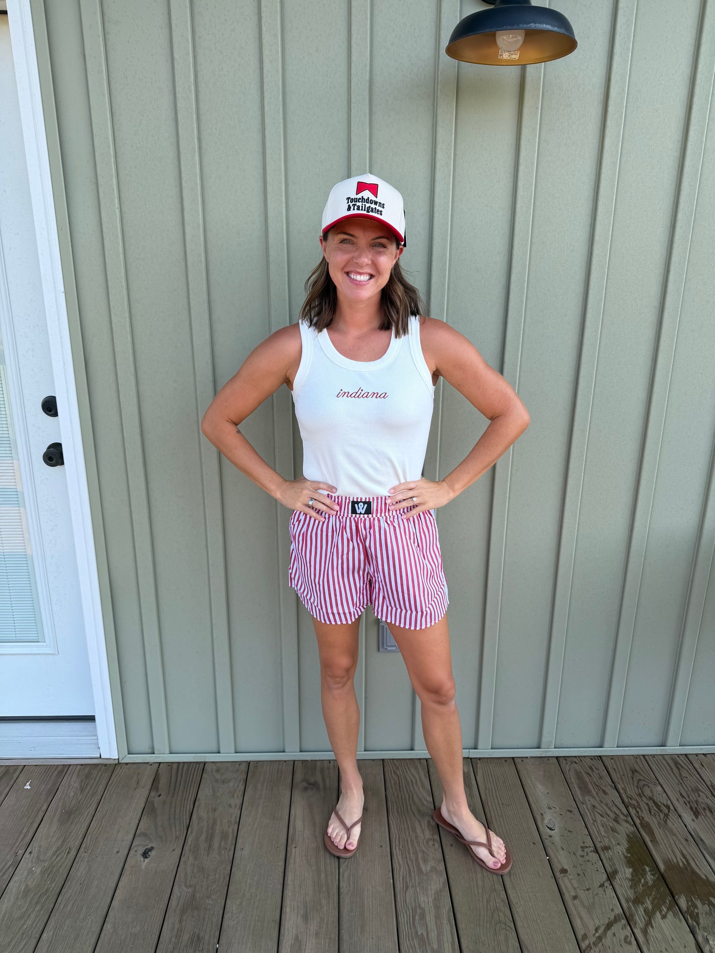 red + white boxer shorts