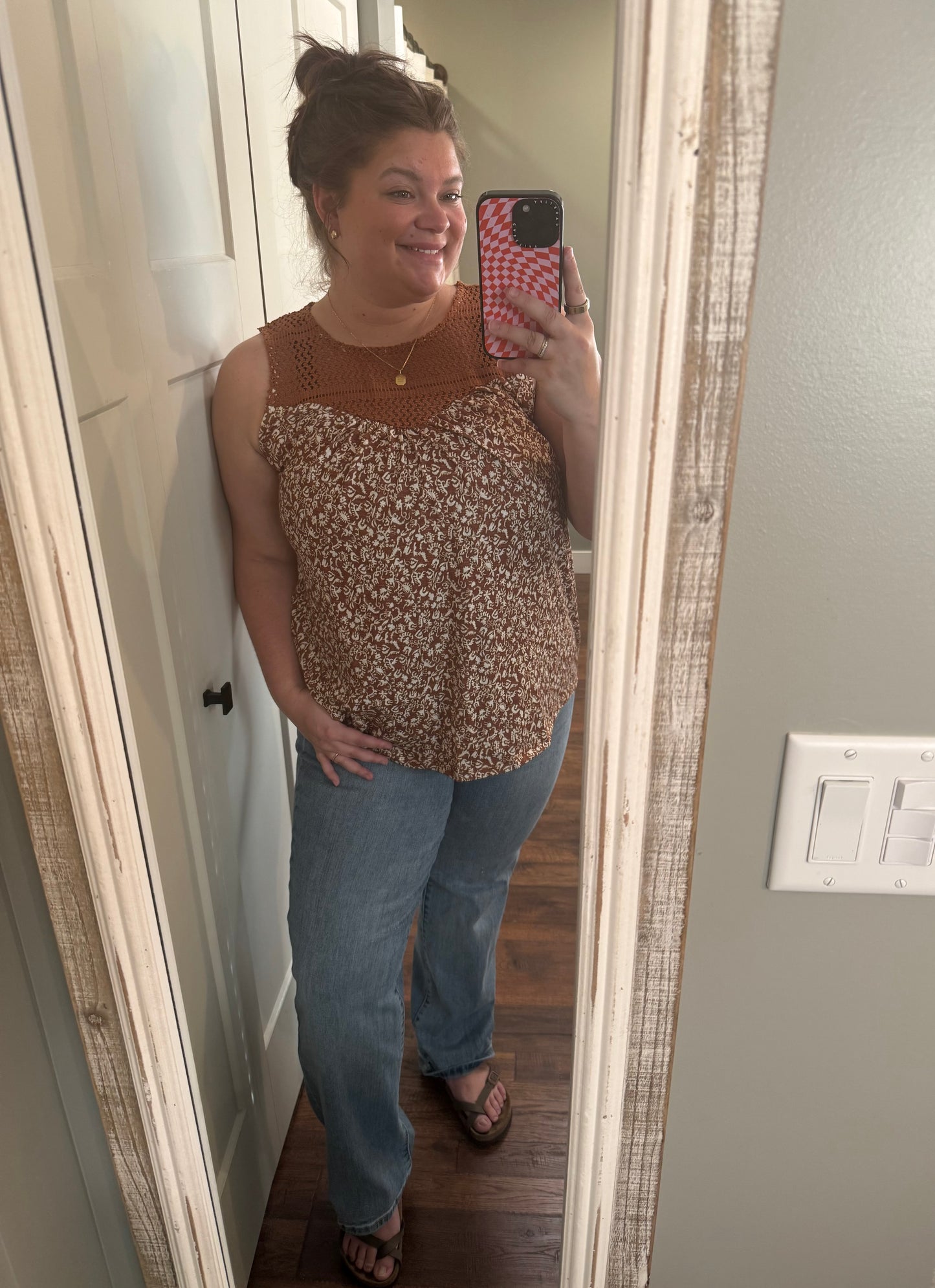 Brown Floral Top