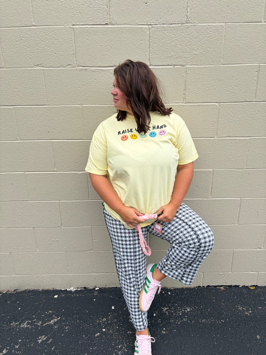 raise your hand graphic tee