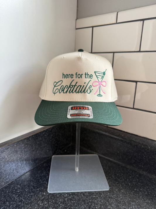 Here For The Cocktails Vintage Trucker Hat