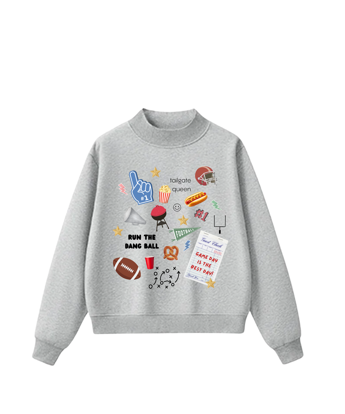 football things mock neck