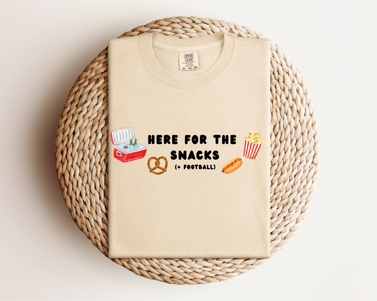 here for the snacks graphic tee