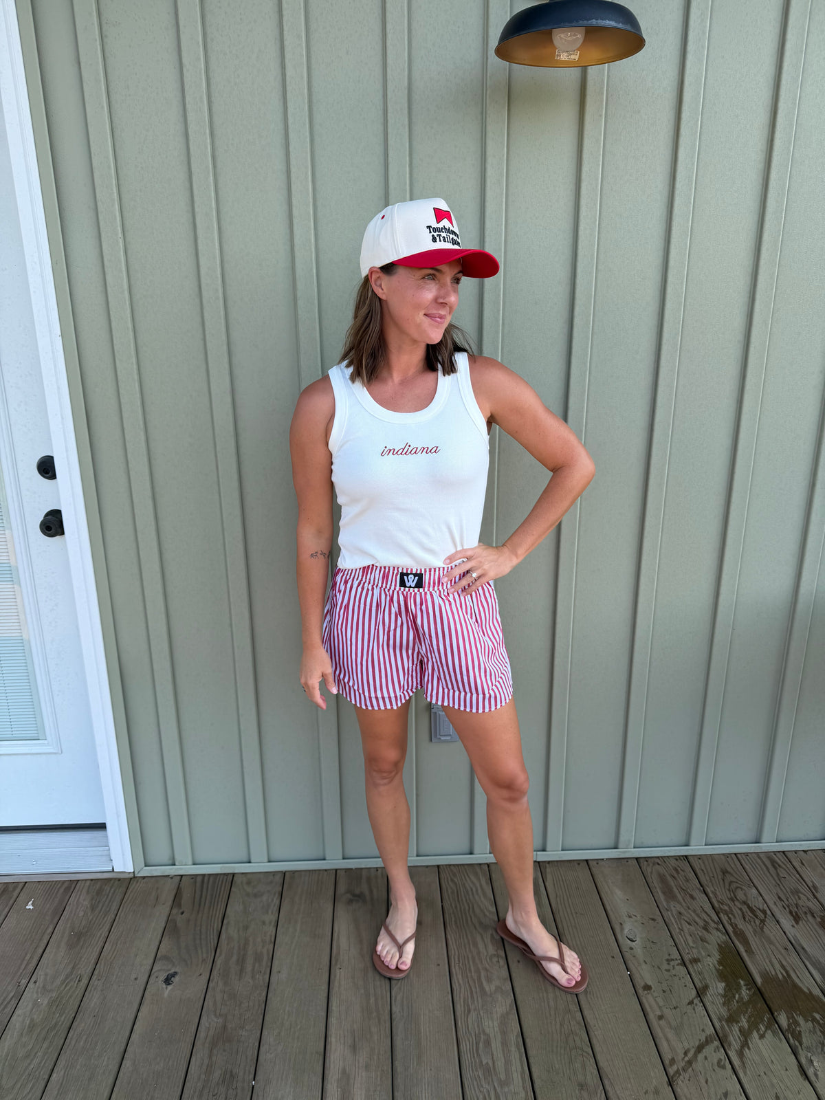 red + white boxer shorts