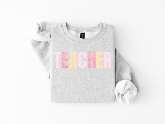 TEACHER graphic crewneck