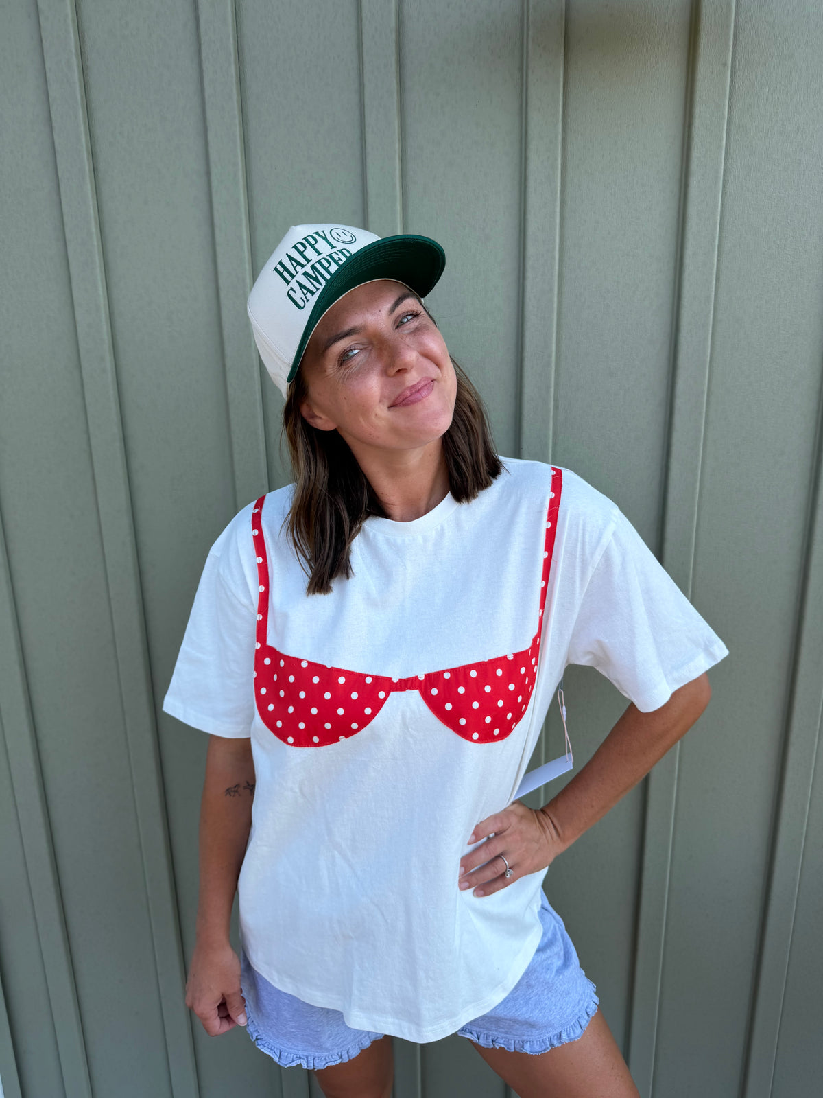 polka dot bikini tee