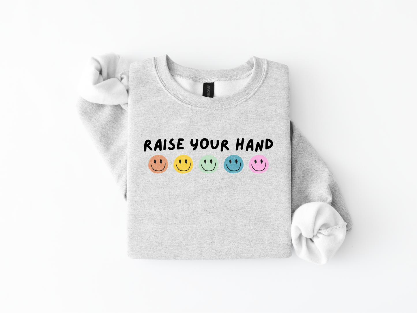 raise your hand graphic crewneck