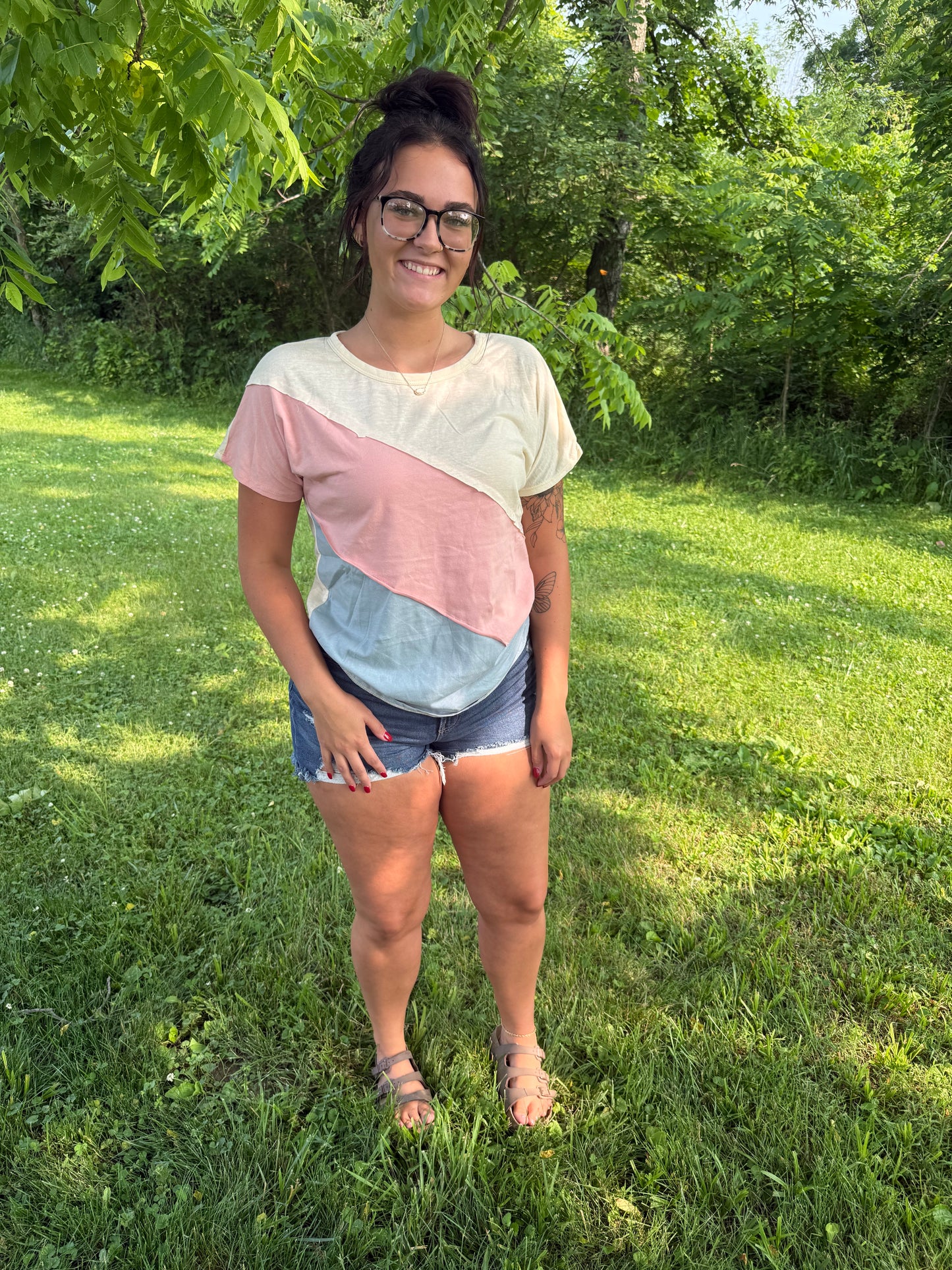 Soft Red, Blue and White Shirt