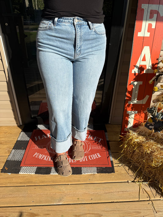 Vervet Super High Rise Cuffed Straight Jeans