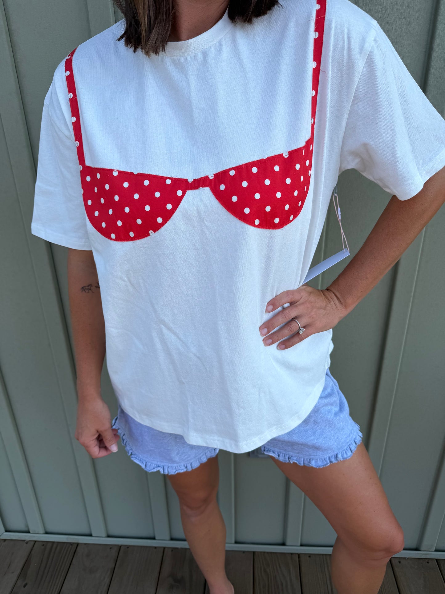 polka dot bikini tee