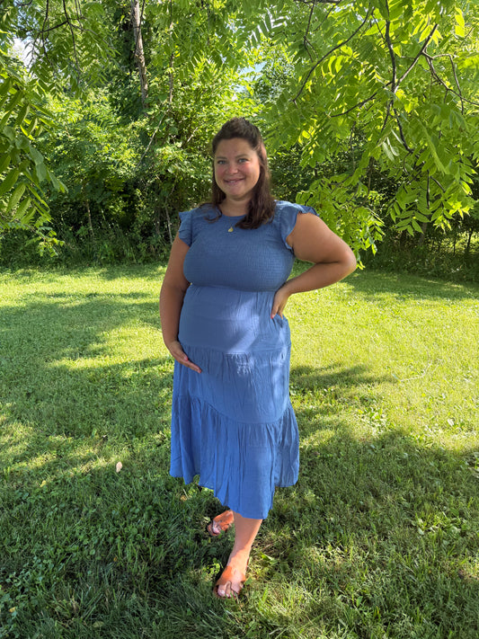 Smocked Tiered Midi Dress