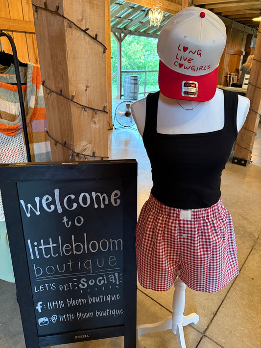 Red + White Gingham Boxer Shorts