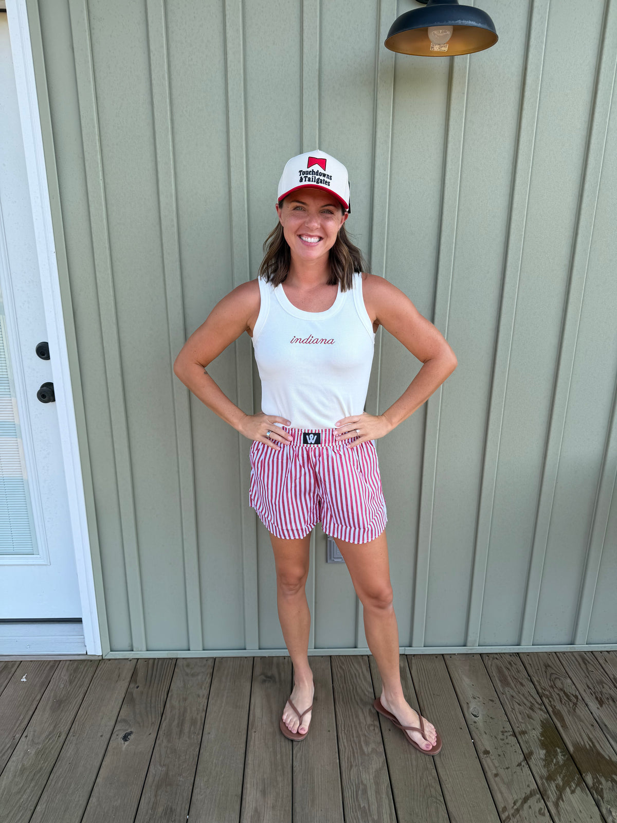 red + white boxer shorts