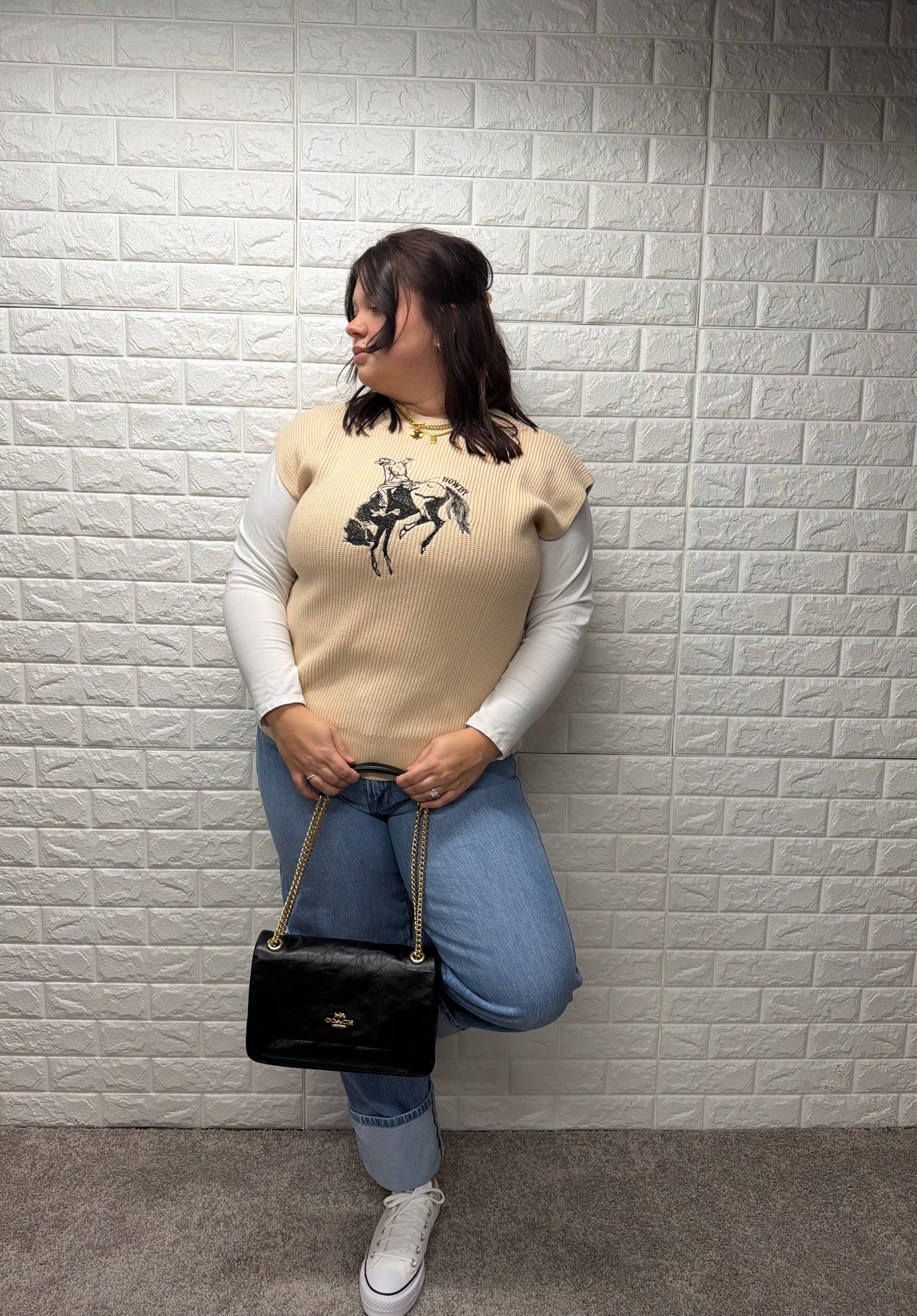 HOWDY COWBOY sweater vest