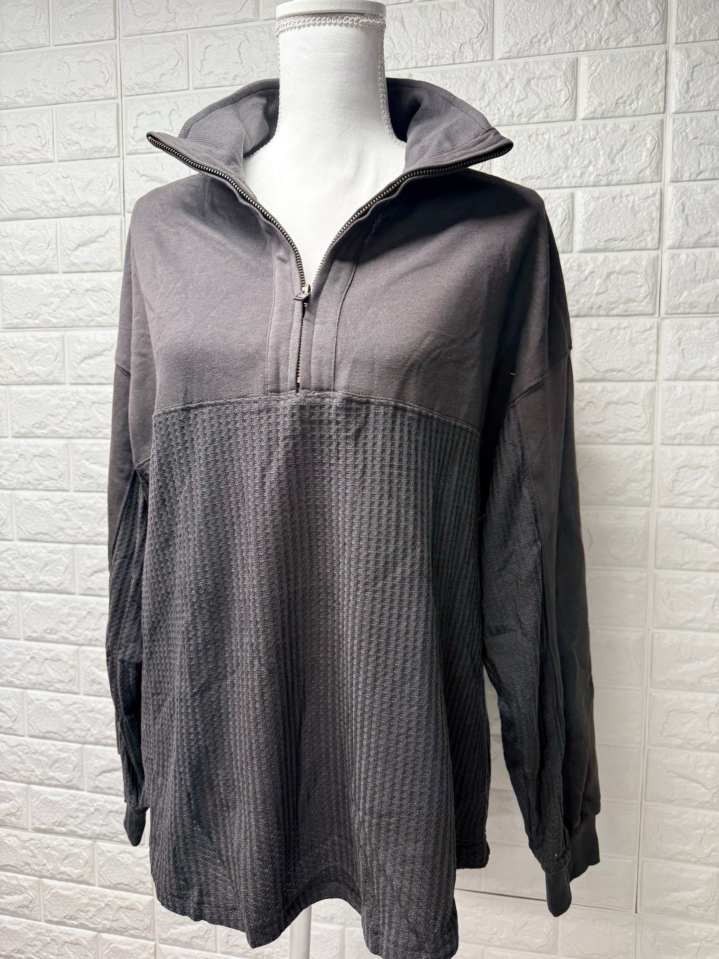 Waffle Knit Sweatshirt