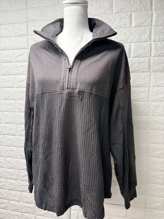 Waffle Knit Sweatshirt